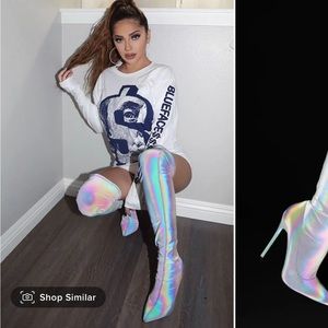 Reflective Heeled Boots (multicolor)